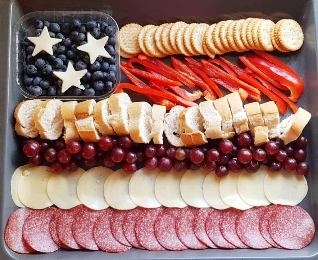 american flag snack tray