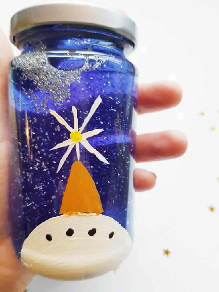 let it snow diy calming christmas glitter jar