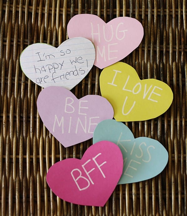heart conversation DIY Valentine's day activity for preschoolers 