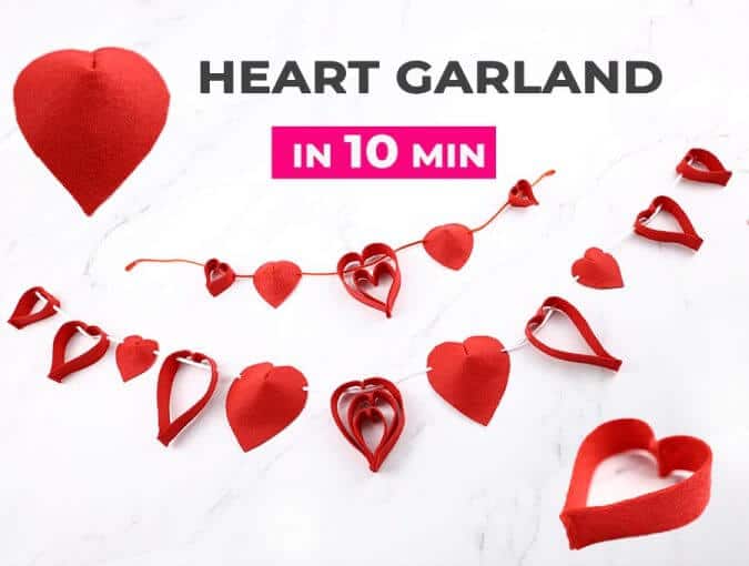 Valentine's day crafts - heart garland