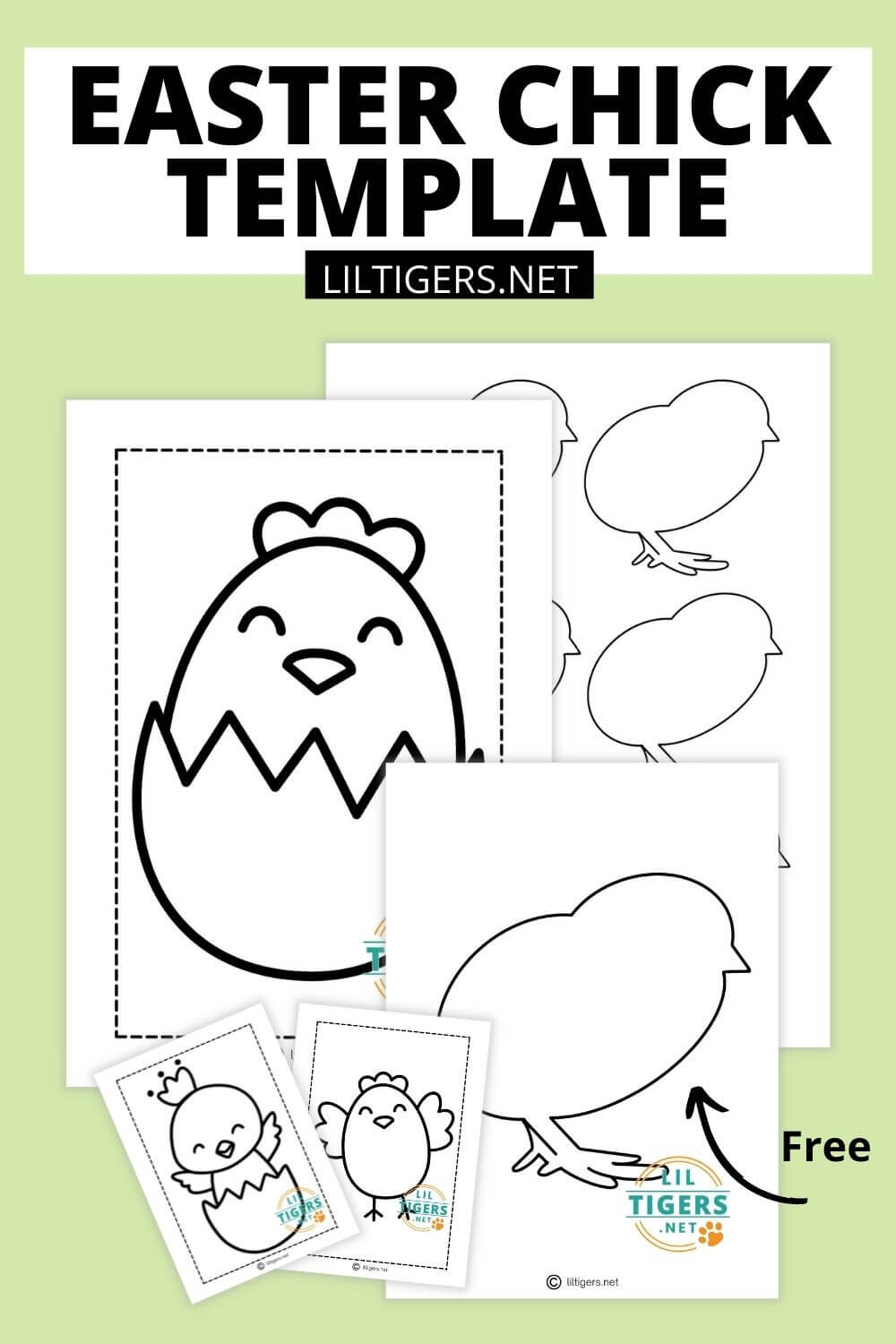 Free Printable Easter Chick Template and Coloring Pages   Lil Tigers