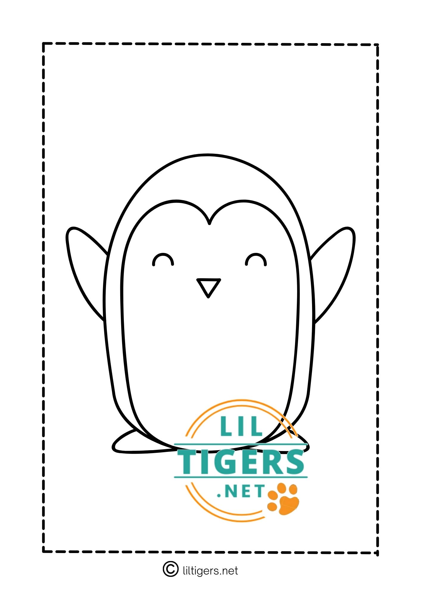 free printable penguin coloring page