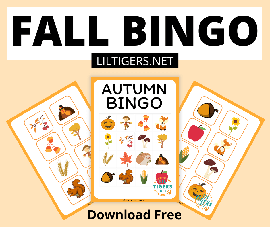free printable fall bingo for kids