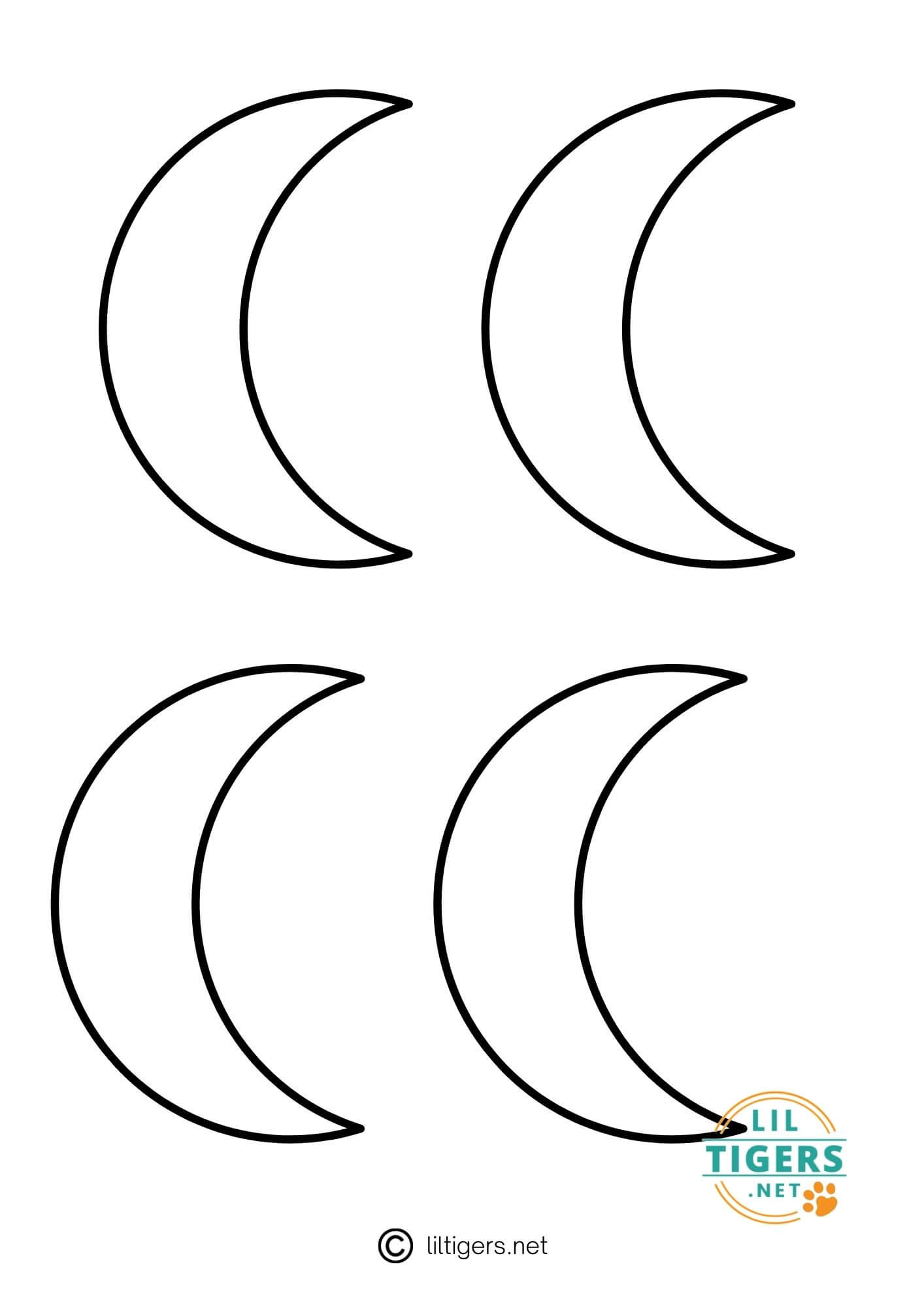 free printable moon outlines