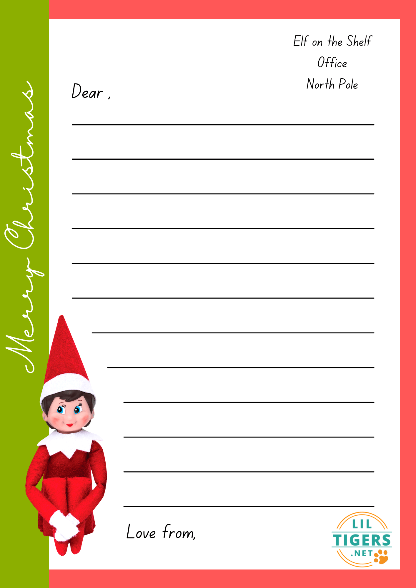 Free Elf on the Shelf Letter Printable Template
